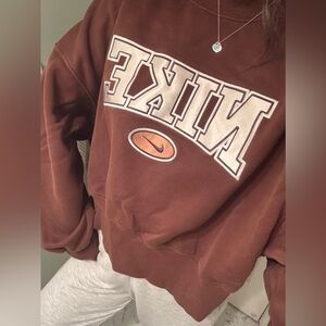 Nike Brown Logo Crewneck Sweatshirt
